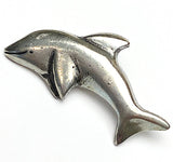 SALE, Dolphin Pewter 1-1/8" Button, Danforth USA, 28mm Shank Back  # FJ-109