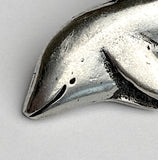 SALE, Dolphin Pewter 1-1/8" Button, Danforth USA, 28mm Shank Back  # FJ-109