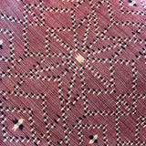 Dusty Mulberry Asanoha Hemp Leaf Ikat, Vintage Kimono Silk from Japan By the Yard  # 836