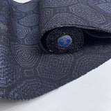 Octagons, Midnight/Blues/Black/Red Vintage Kimono Silk/Cotton Ikat Tsumugi from Japan By the Yard  # 838