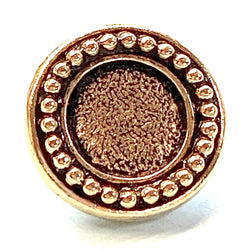 Beaded Bezel Button, Round 1/2" Antique Gold/Black from Tierra Cast (6587-26)