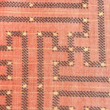 REMNANT. Sunset Geometry Ikat, Light Red-Orange Vintage Kimono Silk from Japan By the Yard 14" X 16" PIECE  #332