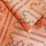 REMNANT. Sunset Geometry Ikat, Light Red-Orange Vintage Kimono Silk from Japan By the Yard 14" X 16" PIECE  #332