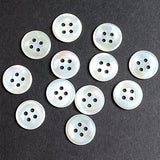 Re-Stocked, White 4-Hole 1/2" Pearl Buttons, Vintage Shell 13mm, Pack of 12  #KB-801