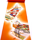 Full BOLT of Tangerine Vintage Furisode or Yuzen Kimono Silk Crepe from Japan #841