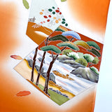 Full BOLT of Tangerine Vintage Furisode or Yuzen Kimono Silk Crepe from Japan #841