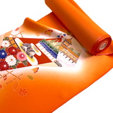 Full BOLT of Tangerine Vintage Furisode or Yuzen Kimono Silk Crepe from Japan #841