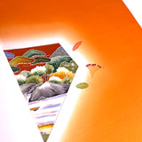 Full BOLT of Tangerine Vintage Furisode or Yuzen Kimono Silk Crepe from Japan #841