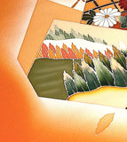 Full BOLT of Tangerine Vintage Furisode or Yuzen Kimono Silk Crepe from Japan #841