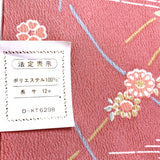 Dusty Rose Chirimen Crepe Pastel Floral Print, Kimono Faux Silk, Polyester From Japan By the Yard #842