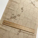 Dreamy Gray Flowers on Rustic Ecru / Kikko Hexagons Antique? Kimono Ikat Silk From Japan By the Yard #140