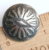 Re-Stocked, Chimayo Diamond, 1" Southwest Concho Button, Nickel Silver, Larger Shank Back #SW-347