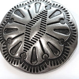 Re-Stocked, Chimayo Diamond, 1" Southwest Concho Button, Nickel Silver, Larger Shank Back #SW-347