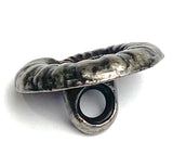 Nautilus Shell Button, 9/16" Silver Metal 15mm Shank Back Smallest Size  #SK-868