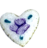 Lavender Tiny Vintage Heart 3/16" Two Buttons, from Susan Clarke Shank Back  #SC-26