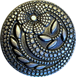 Silver Flower Swirl Dots 15/16" Shank-Back Button  #SWC-24