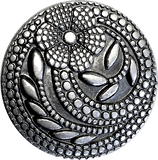 Silver Flower Swirl Dots 15/16" Shank-Back Meetal Button  #SWC-24