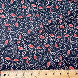 Red Black Silky Lightweight Cotton Print from India, 1 Yard Piece #LB-30