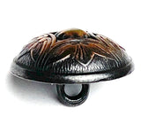 Antique Dark Copper 'Santa Barbara' Domed Carved 11/16" Smaller Size, Shank Back #SK-2065