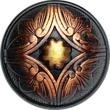 Antique Dark Copper 'Santa Barbara' Domed Carved 13/16" Larger Size, Shank Back #SK-2066