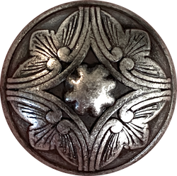 Antique Dark Silver 'Santa Barbara' Domed Carved 13/16" Larger Size, Shank Back #SK-2064