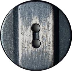 Silver Stripe Almost Black/Charcoal 11/16" Raised Band 2-Hole Metal Button 18mm.   #SK-893