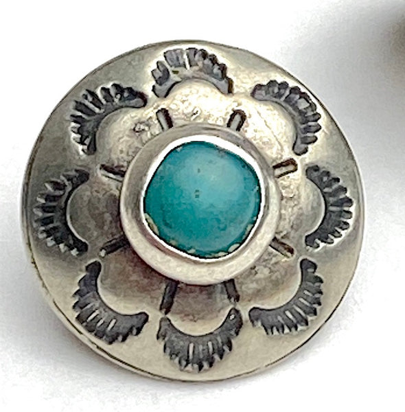 No More After This, Desert Primrose w/ "Turquoise", 1/2" Southwest Shank Back Button, Per Button,#SW-259