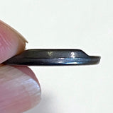 Silver Stripe Almost Black/Charcoal 5/8" Raised Band 2-Hole Metal Button 15.5mm.   #SK-894