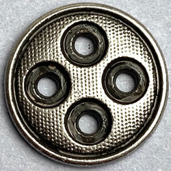 Muffin Tin Silver/Black 5/8" Four Hole Metal Button Rimmed, PACK OF TWO   #SK-1113