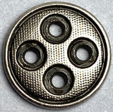 Muffin Tin Silver/Black 5/8" Four Hole Metal Button Rimmed, PACK OF TWO   #SK-1113