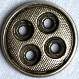Muffin Tin Silver/Black 5/8" Four Hole Metal Button Rimmed, PACK OF TWO   #SK-1113