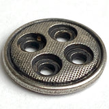 Muffin Tin Silver/Black 5/8" Four Hole Metal Button Rimmed, PACK OF TWO   #SK-1113