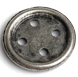 Muffin Tin Silver/Black 5/8" Four Hole Metal Button Rimmed, PACK OF TWO   #SK-1113