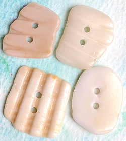 Four Natural Shell Buttons, Various Colors/Shapes 7/8"- 1" # BCH-117