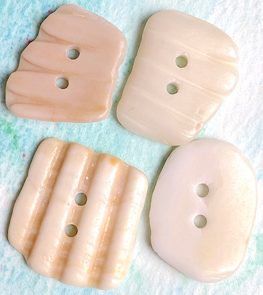 Four Natural Shell Buttons, Various Colors/Shapes 7/8"- 1" # BCH-117