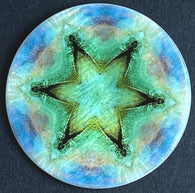 Deeper SALE, Psychedelic Star, Mother of Pearl Button by Susan Clarke, 1-3/8"  #SC-1591