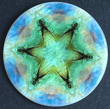 Deeper SALE, Psychedelic Star, Mother of Pearl Button by Susan Clarke, 1-3/8"  #SC-1591