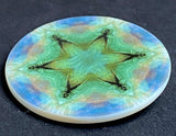 Deeper SALE, Psychedelic Star, Mother of Pearl Button by Susan Clarke, 1-3/8"  #SC-1591