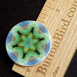 Deeper SALE, Psychedelic Star, Mother of Pearl Button by Susan Clarke, 1-3/8"  #SC-1591