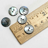 Re-Stocked 1/2" Smokey Silver/Blue Abalone Melange Iridescent MOP Shell, 2-Hole, Pack of 25  #KB-805