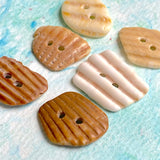 Six Natural Shell Buttons, Various Colors/Shapes 7/8"- 1" # BCH-118