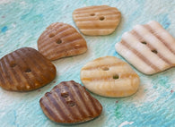 Six Natural Shell Buttons, Various Colors/Shapes 7/8"- 1" # BCH-118