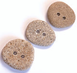 Beach Stone Buttons, Three Sandy-Light Oval-Roundish 1.25" # BCH-109