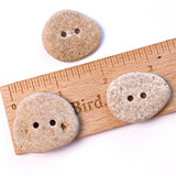 Beach Stone Buttons, Three Sandy-Light Oval-Roundish 1.25" # BCH-109