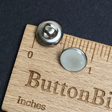 Smaller Size, White Faux Pearl Western Shirt Buttons Not Snaps, Shank Back 11mm / 7/16", Pack of 20  #KB-808