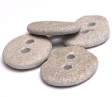 Beach Stone Buttons, Four Gray Oval-Roundish 1" # BCH-110