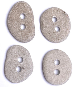 Beach Stone Buttons, Four Gray Oval-Roundish 1" # BCH-110