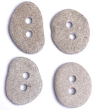 Beach Stone Buttons, Four Gray Oval-Roundish 1" # BCH-110
