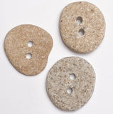 Beach Stone Buttons, Three Sandy-Light Oval-Roundish 1-1/8" # BCH-111
