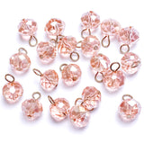 High-Sparkle Vintage Light Rose Faceted Glass/Crystal Button/Beads, 3/8" / 10mm PACK of 24 BEADS # CL-17